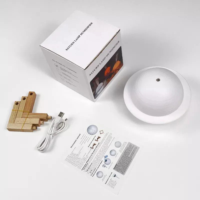Hogar Planet Humidifier Fragrance Diffuser 200Ml Night Light USB Ultrasonic Planet Wet Aroma Essential Oil Diffuser Air Humidifi